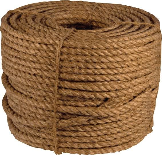 Coir rope twisted fiber close-up texture