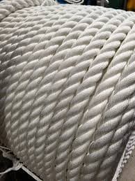 Polyester braided and twisted rope close-up