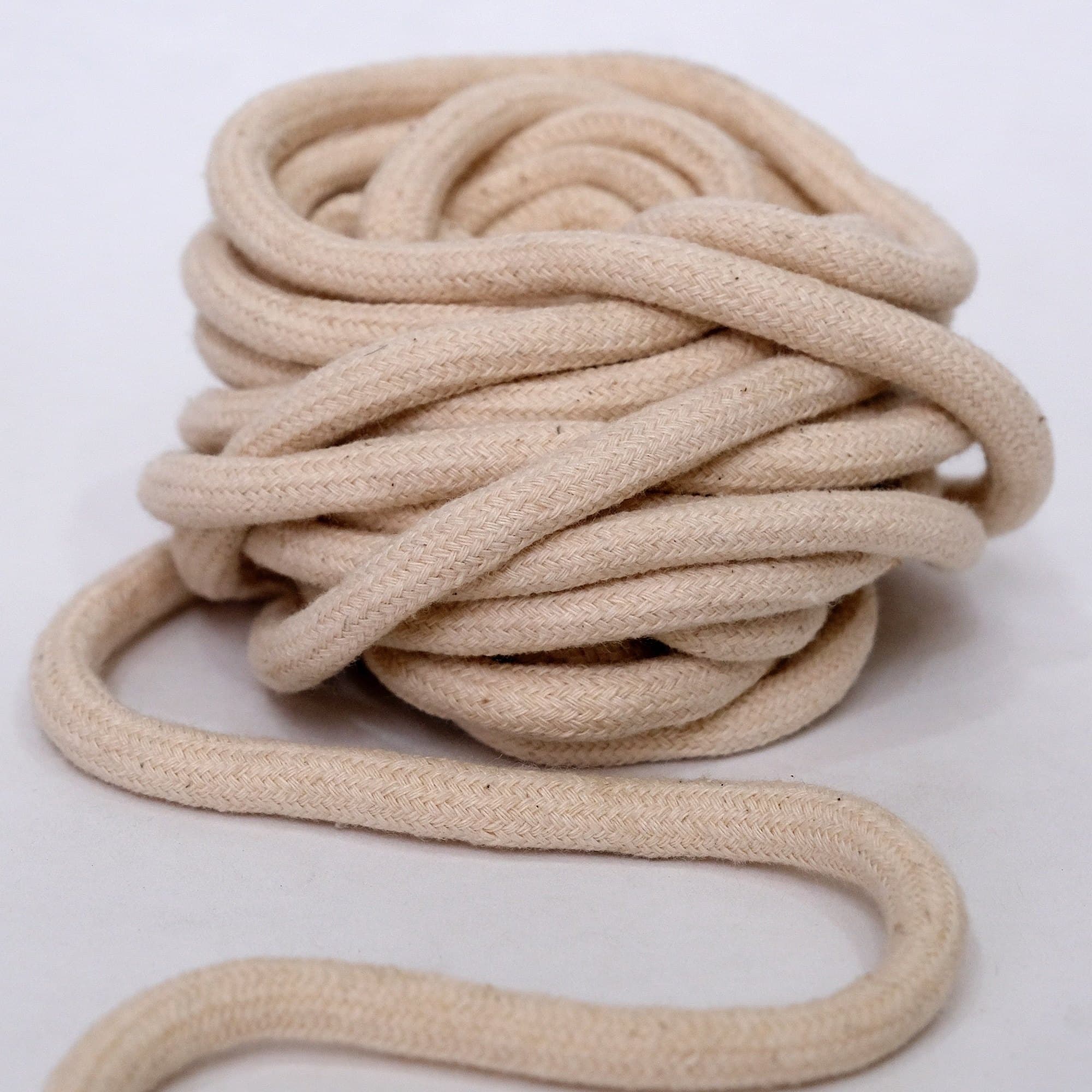 Soft cotton rope close-up texture