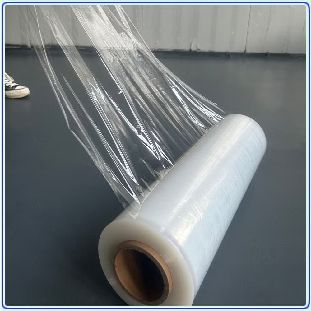 High-Clarity Industrial Pallet Stretch Wrap Film Roll dispenser hand wrapping