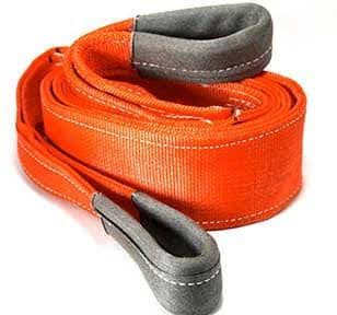 Heavy-duty 10 ton vehicle towing and recovery strap with reinforced eyes in Bohrapir Karachi warehouse